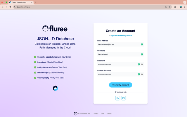 Account Creation Page